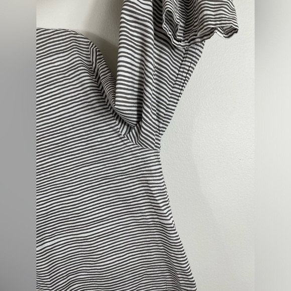 SeeDesign Women's Striped Gray and White Dress Long Sleeve Summer Cotton Size L - Picture 7 of 16